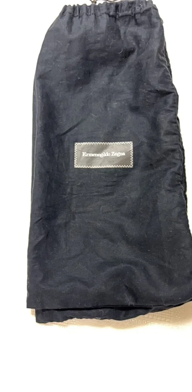 Ermenegildo Zegna Black Leather Dress Oxford US 11